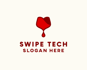 Red Wine Droplet Bleed logo design