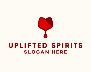 Red Wine Droplet Bleed logo design