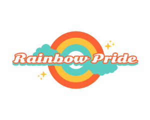 Retro Rainbow Cloud logo