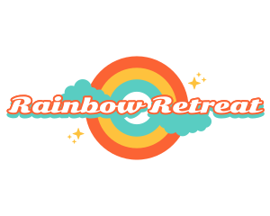 Retro Rainbow Cloud logo design