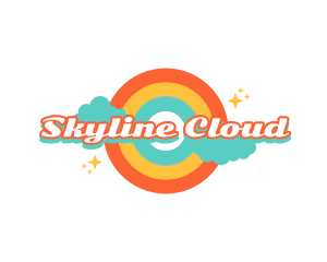 Retro Rainbow Cloud logo