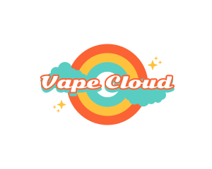 Retro Rainbow Cloud logo design