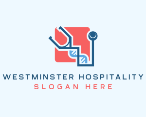 Stethoscope DNA Medical logo design