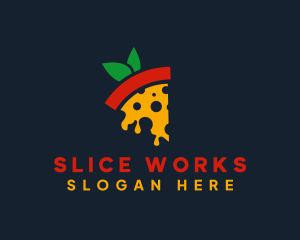 Tomato Slice Pizza logo design