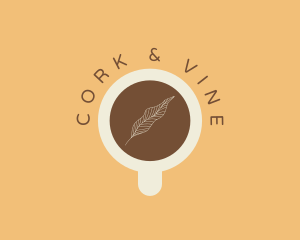 Coffee Cup Leaf logo design