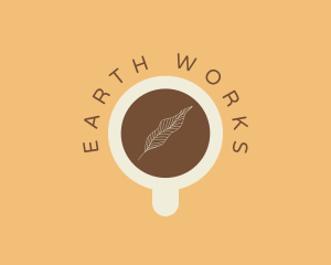 Coffee Cup Leaf logo design