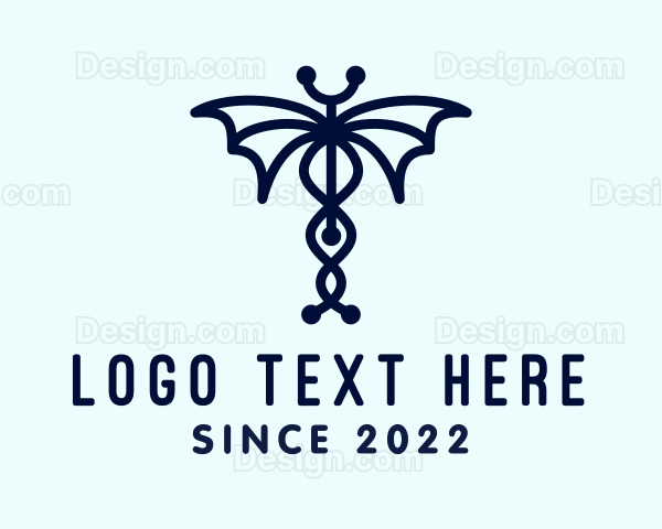 Veterinary Stethoscope Wings Logo