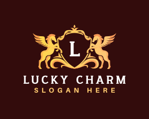 Premium Luxury Horse Crest logo design