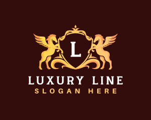 Premium Luxury Horse Crest logo design