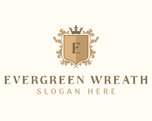 Shield Crown Wreath Firm logo design