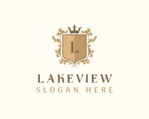 Shield Crown Wreath Firm logo design