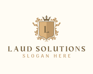 Shield Crown Wreath Firm logo design