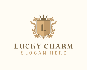 Shield Crown Wreath Firm logo design