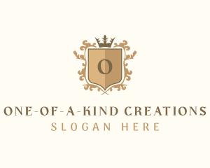 Shield Crown Wreath Firm logo design