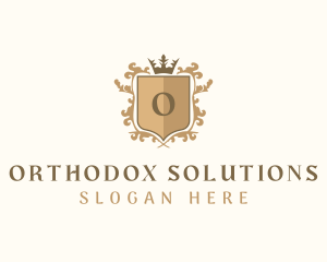 Shield Crown Wreath Firm logo design