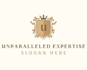 Shield Crown Wreath Firm logo design