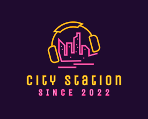 City Skyline Music Bar logo design