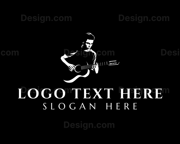 Country Music Guitar Musician Logo