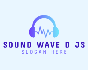 Audio Headphone Waves logo design