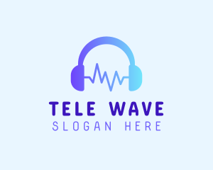 Audio Headphone Waves logo design