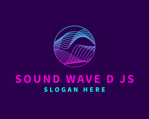 Round Gradient Waves logo design