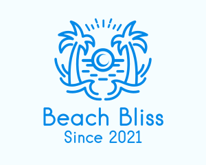 Tropical Beach Waves logo design