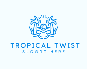 Tropical Beach Waves logo design