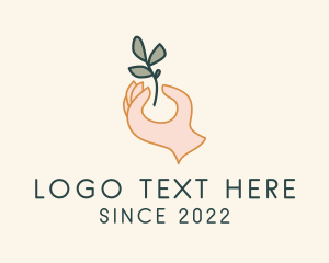 Herbal Plant Hand logo