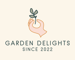 Herbal Plant Hand logo design