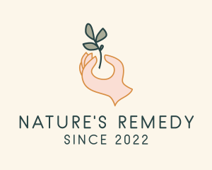 Herbal Plant Hand logo