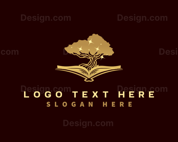 Book Oak Tree Knowledge Logo