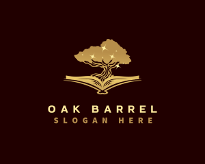 Book Oak Tree Knowledge logo design