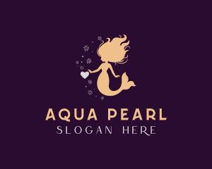 Mermaid Heart Sparkle logo design