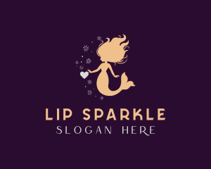 Mermaid Heart Sparkle logo design