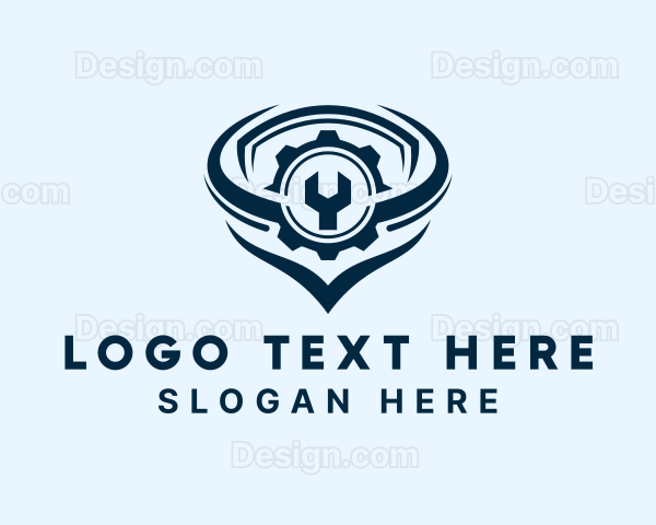 Blue Industrial Cog Wrench Logo