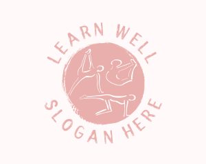 Pink Yoga Wellness logo design