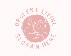 Pink Yoga Wellness logo design