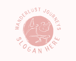 Pink Yoga Wellness logo design