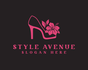 Floral Shoe Stiletto logo design
