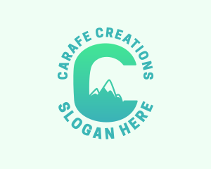 Tropical Mountain Letter C logo design