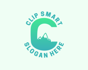 Tropical Mountain Letter C logo design