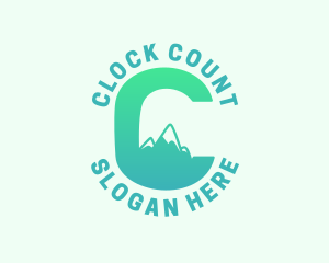 Tropical Mountain Letter C logo design