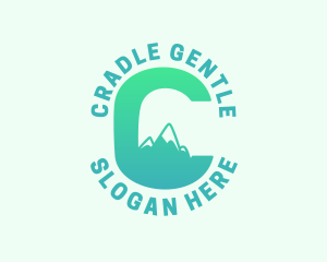 Tropical Mountain Letter C logo design