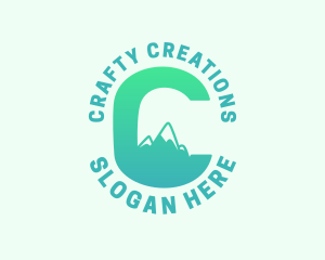 Tropical Mountain Letter C logo design