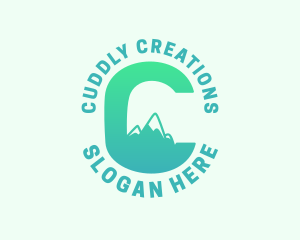 Tropical Mountain Letter C logo design