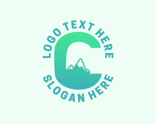 Tropical Mountain Letter C logo