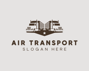 Hipster Trailer Truck Transport logo design