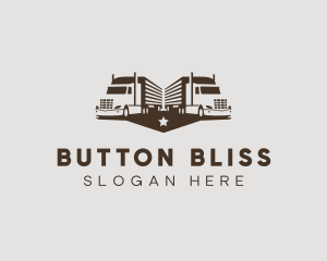 Hipster Trailer Truck Transport logo design