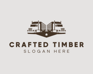 Hipster Trailer Truck Transport logo design