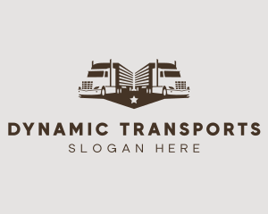 Hipster Trailer Truck Transport logo design